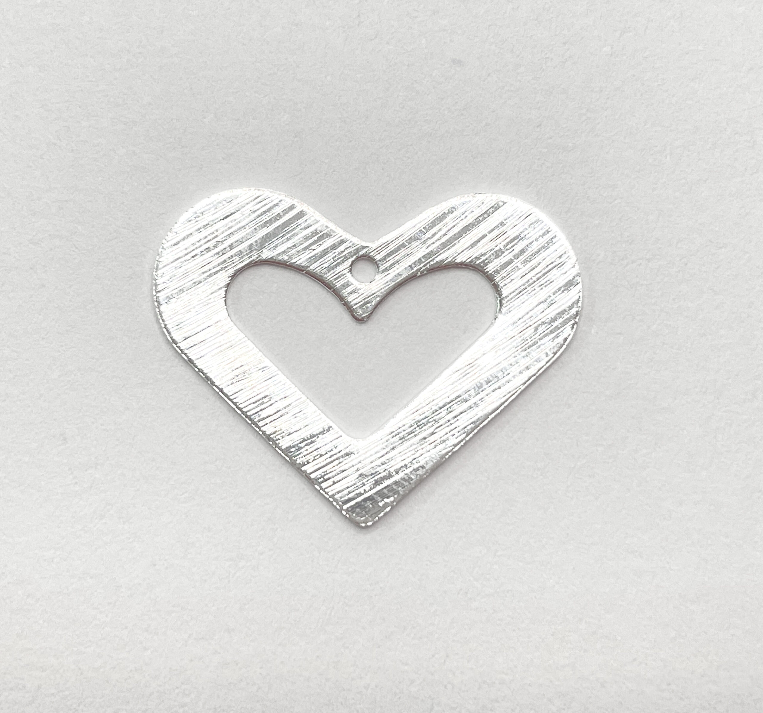Chapa Plateada Corazón 16mm
