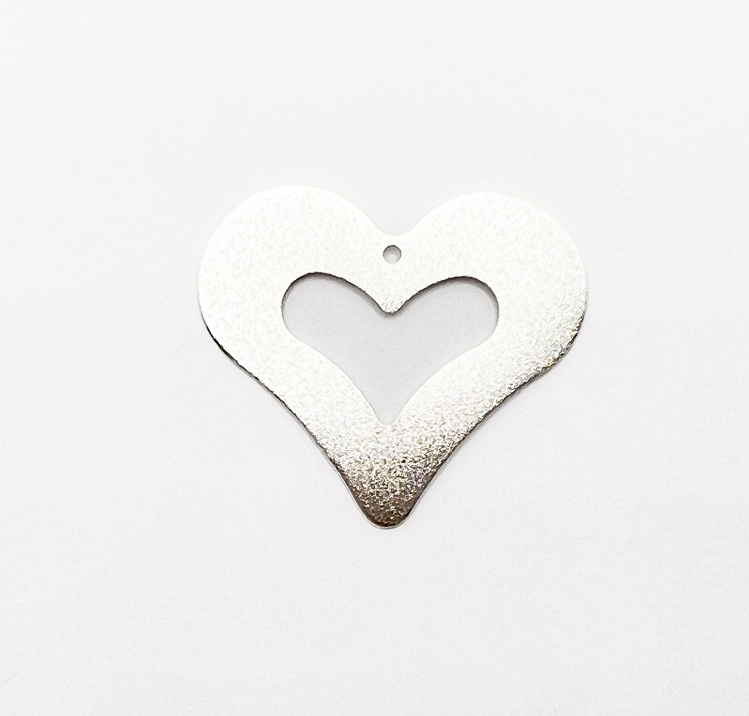 Chapa Plateada Corazón 29mm