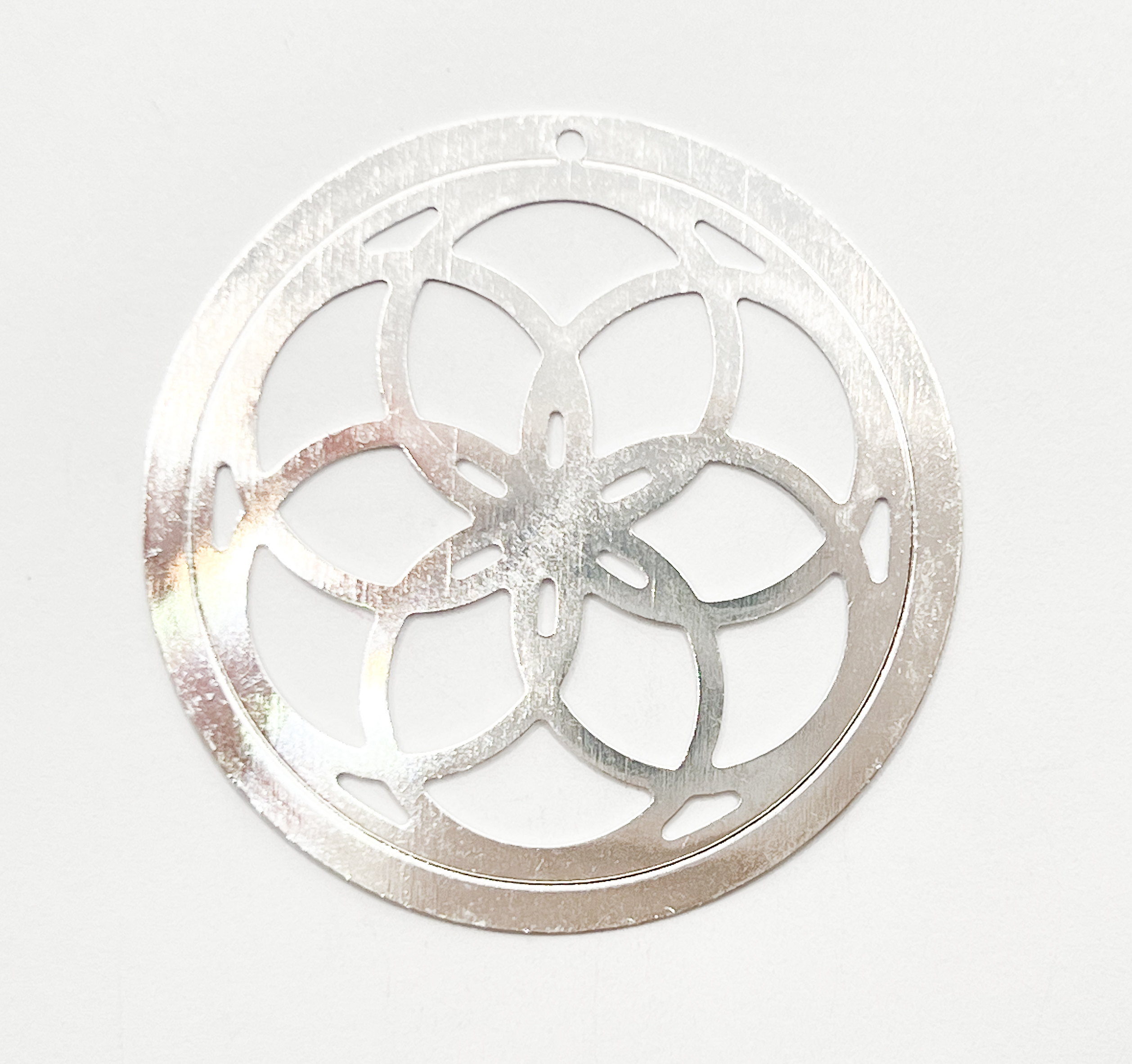 Chapa Plateada Circular 42mm