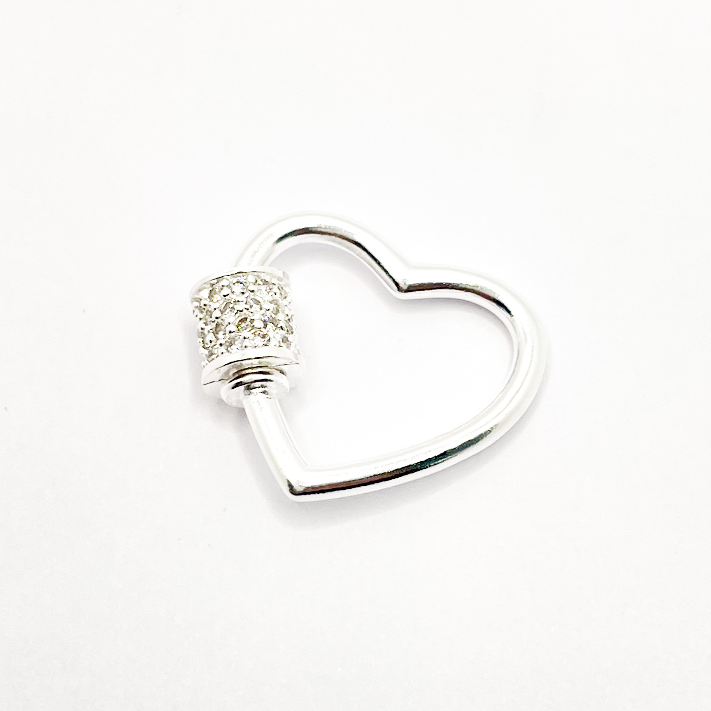 Broche Plateado Corazón Circones (1uni)