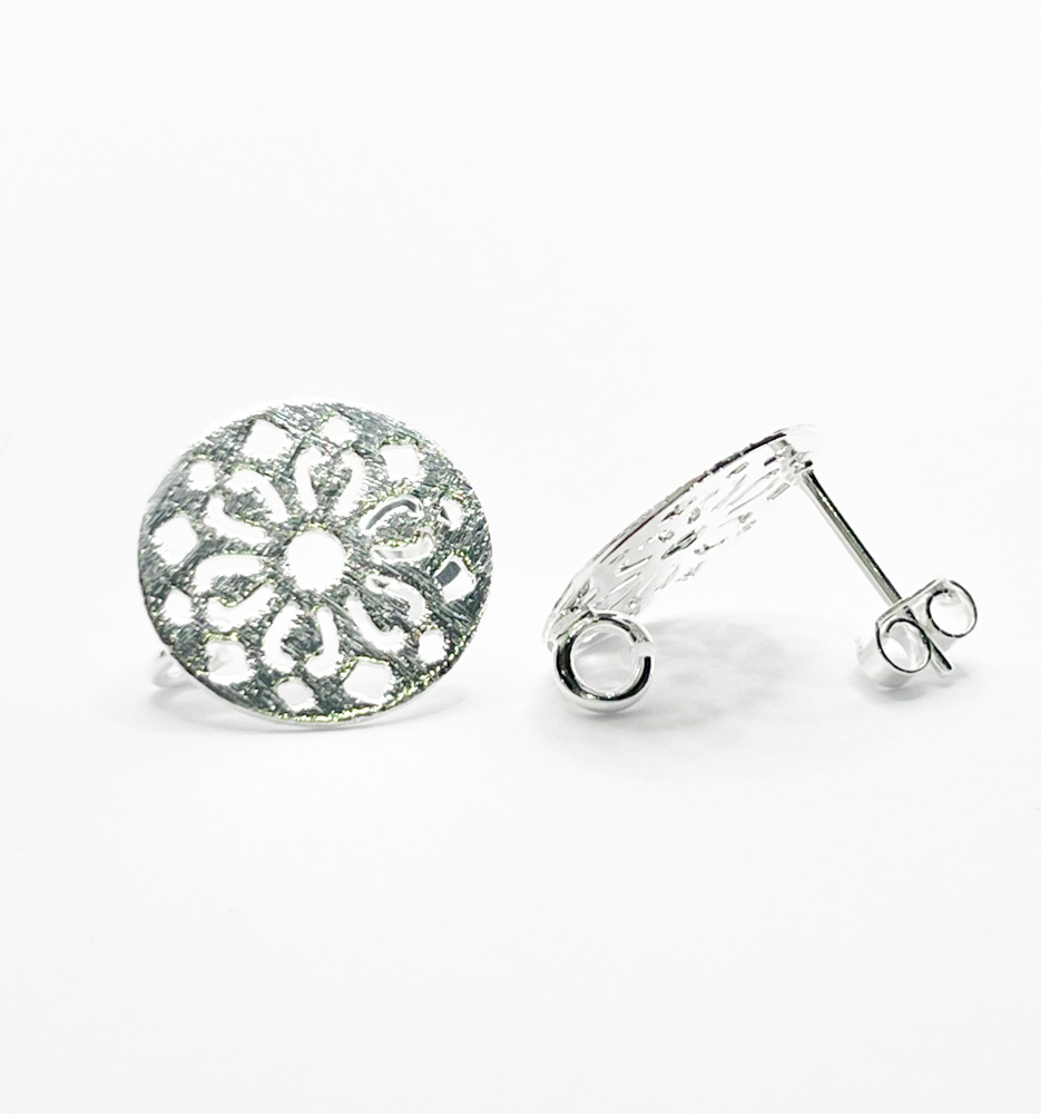 Base Plateada Floral (1Par)