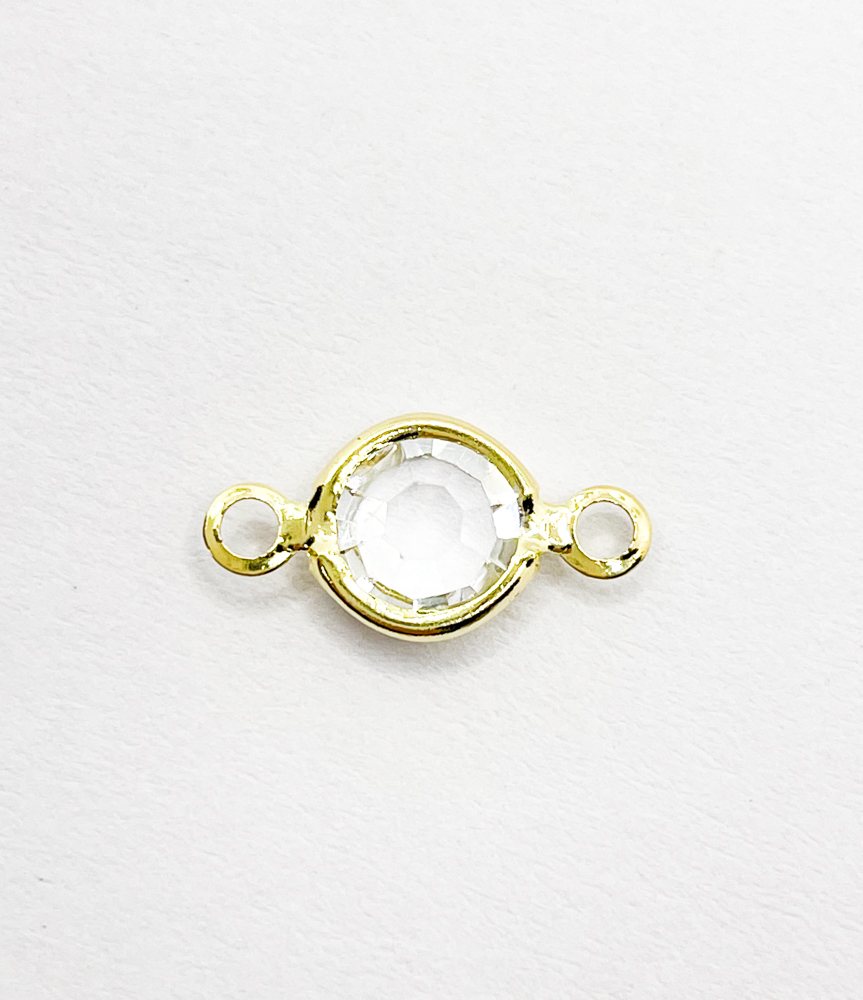 Circulo Cristal Borde Dorado (uni)