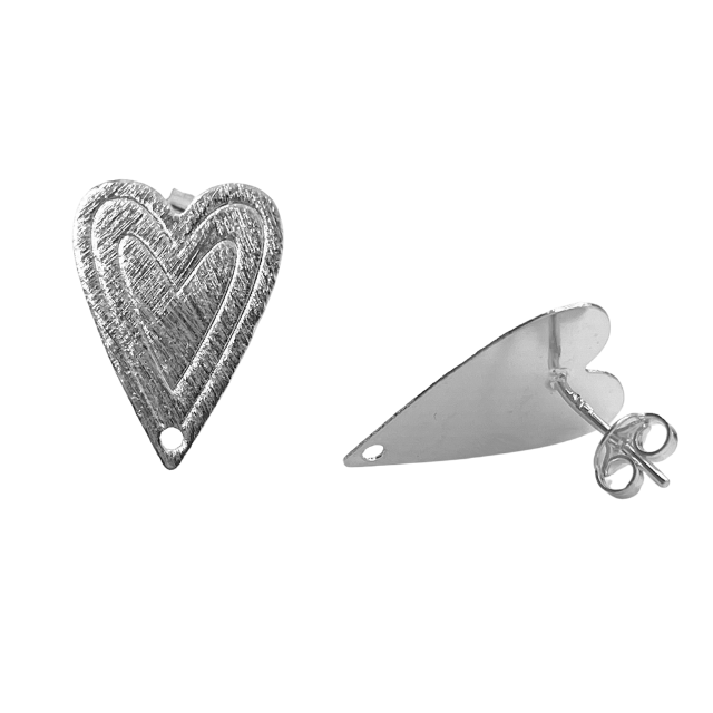 Base Plateada Corazón Diseño (par)