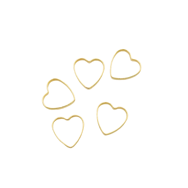 Argolla Dorada cerrada de Corazón 10mm (5uni)