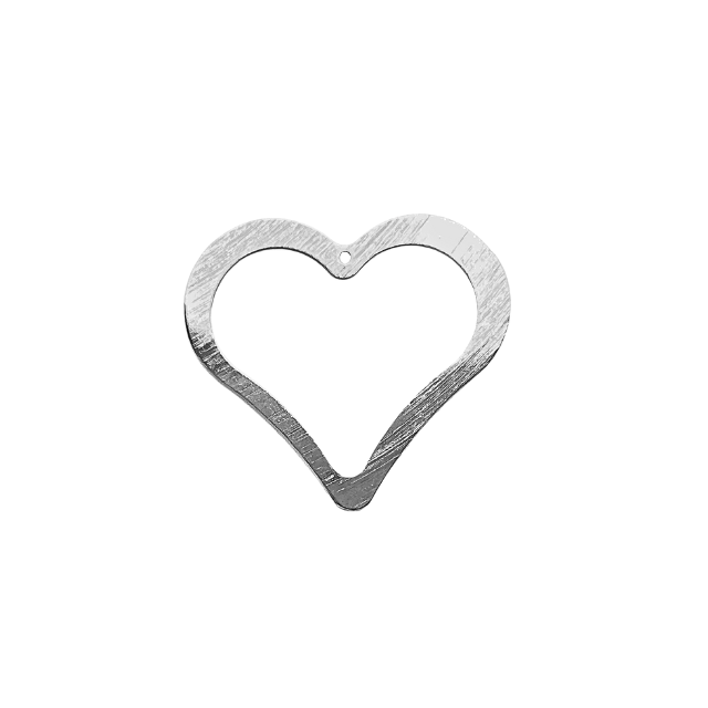 Chapa Plateada Corazón 37mm