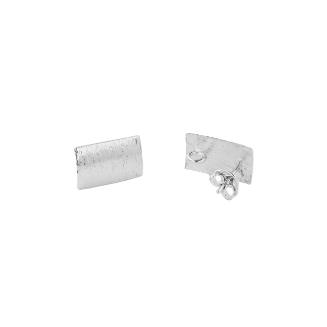 Base plateada rectangular semi curvo (par)