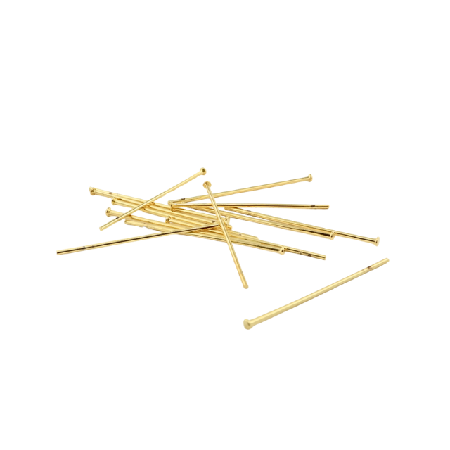 Alfiler dorado con Tope 30mm (10uni)